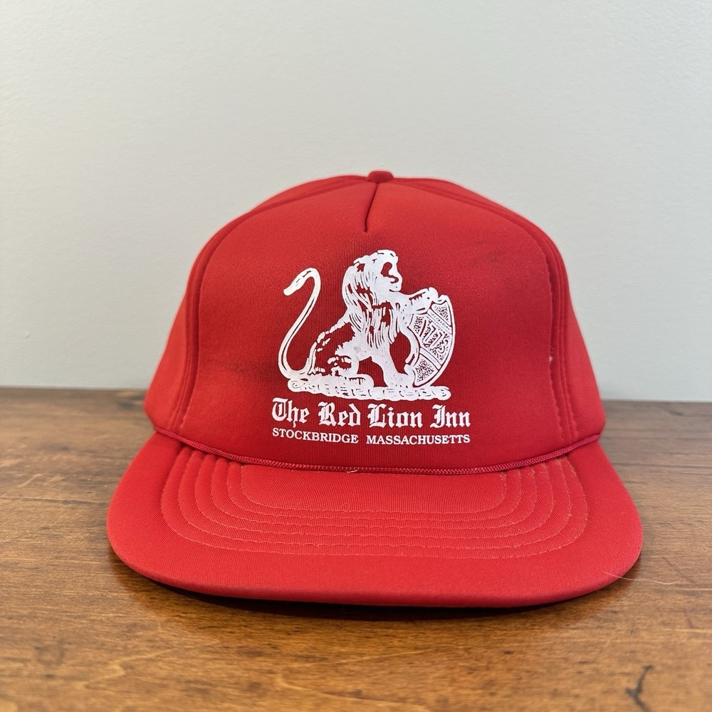 VINTAGE Red Lion Inn Hat Snapback Trucker Cap 80's Berkshires Stockbridge Mass